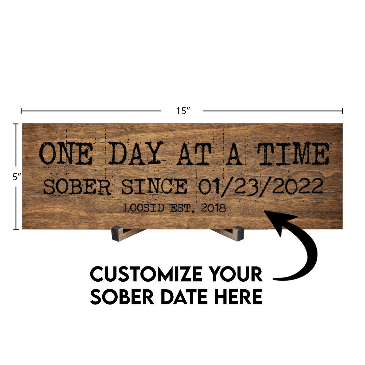 One Day At A Time Printed Composite Brown Sobriety Art close-up view (view 2)