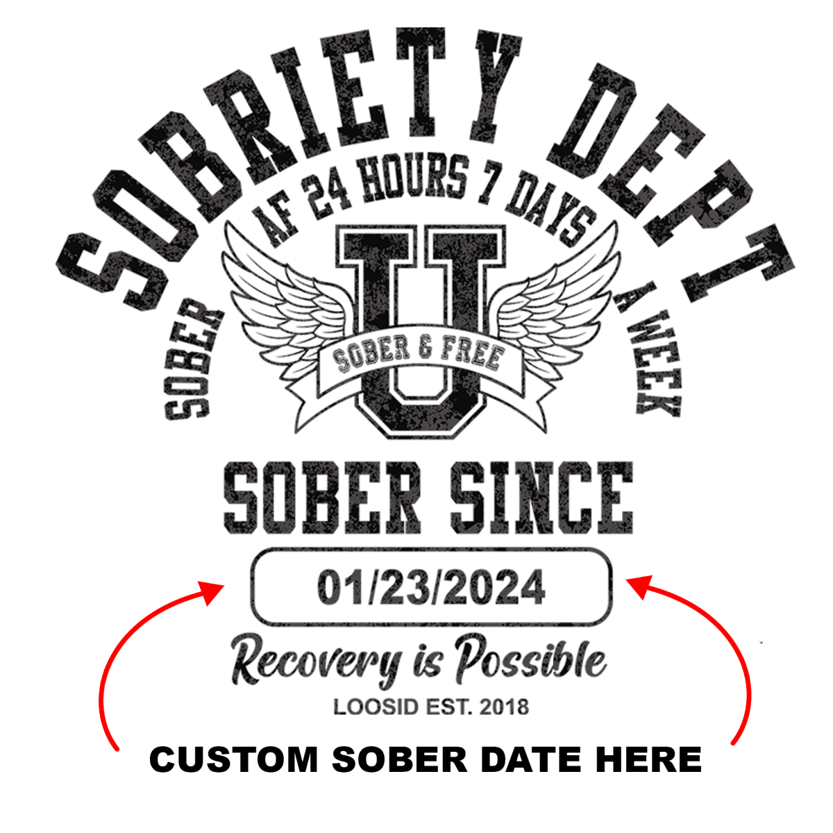 Sobriety Dept Zip Recovery Hoodie packaging detail (view 8)