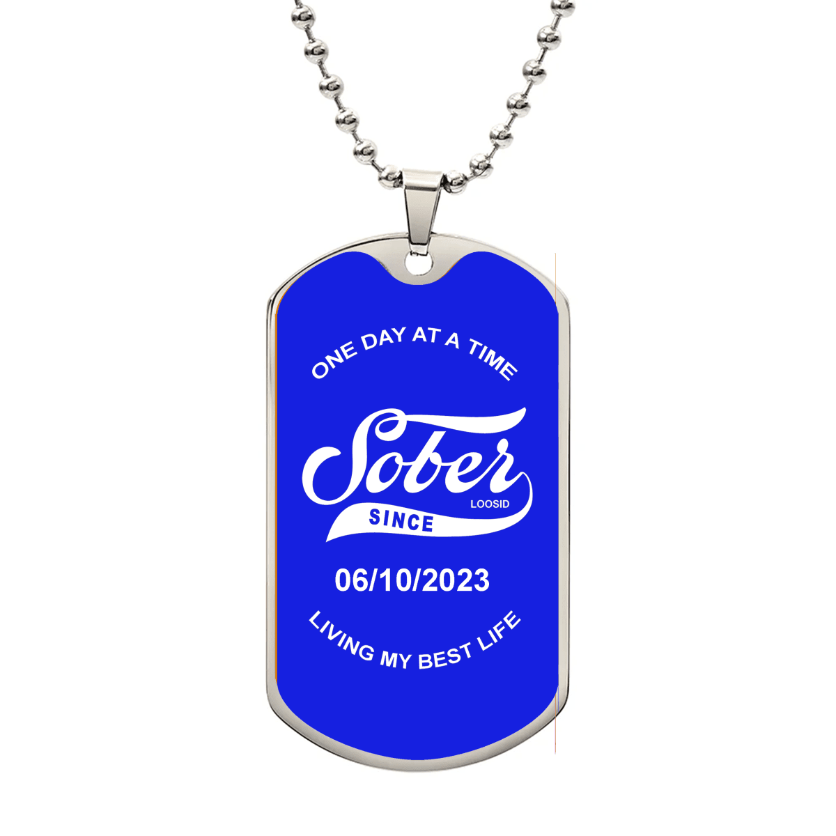 Loosid Color with Personalized 'Sober Since' Date Recovery Hoodie featuring the design