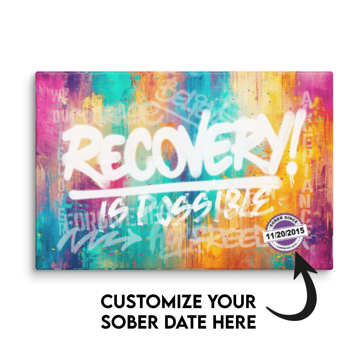 Recovery Is Possible Sobriety Art flat lay styled image (view 3)