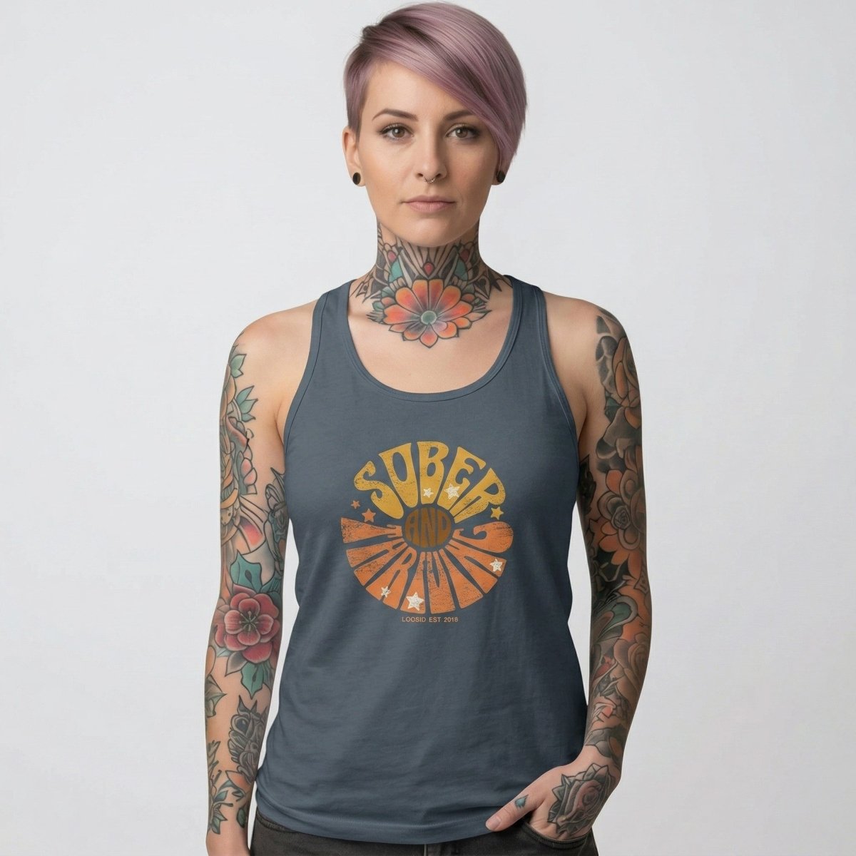 Sober and Thriving Sober Tank Top back view (view 7)
