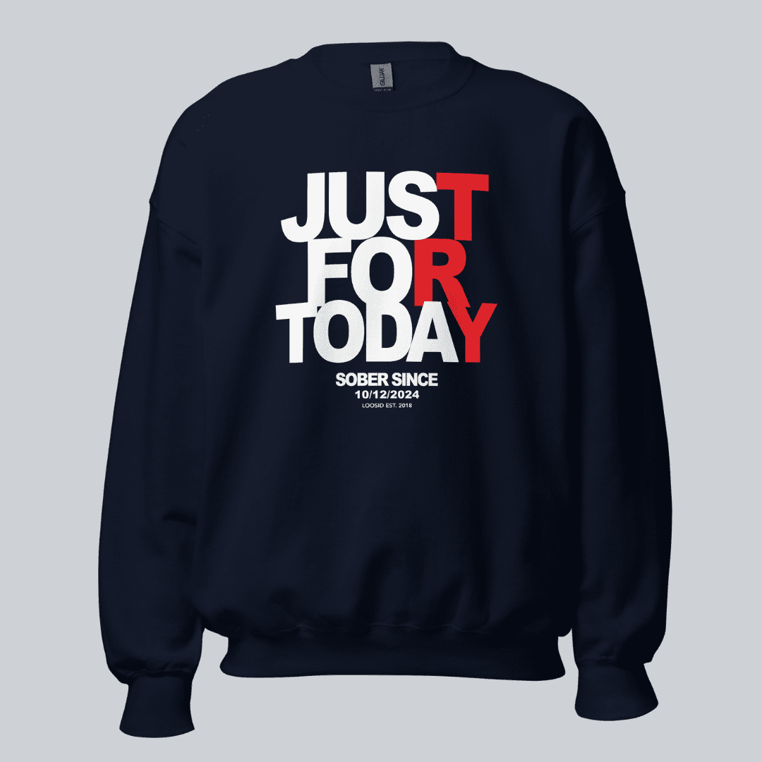 Just Try For Today Sobriety Recovery Hoodie back view (view 7)
