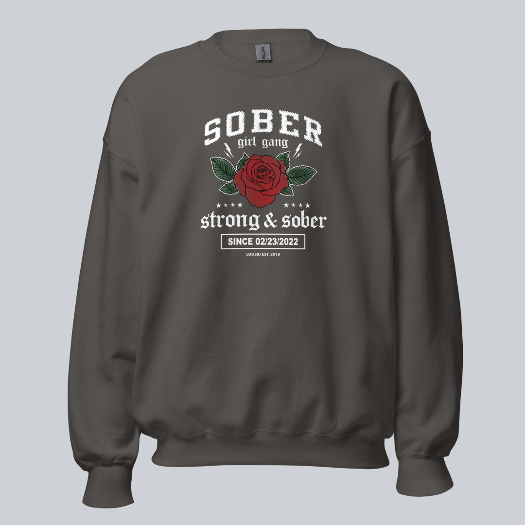 SOBER Girl Gang Strong & Sober Recovery Hoodie side view (view 16)