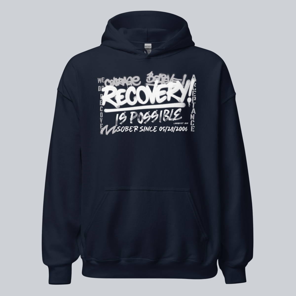 Recovery Is Possible Hoodie with Date Recovery Hoodie side view (view 16)