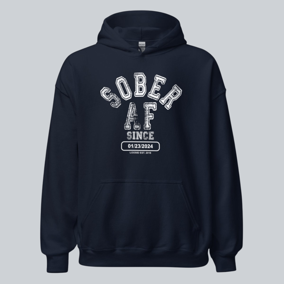 Sober AF Since Recovery Hoodie back view (view 7)