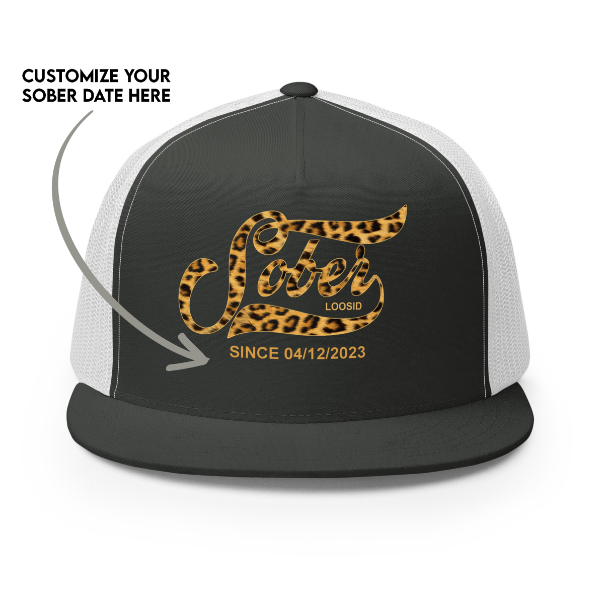 Leopard Sober Since Printed Sober Hat fit detail (view 9)