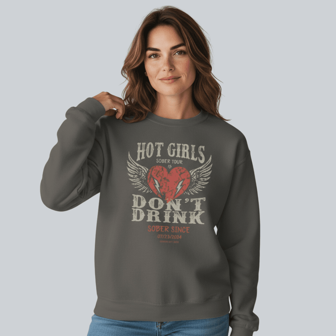 Hot Girls Sobriety Recovery Hoodie lifestyle view (view 15)