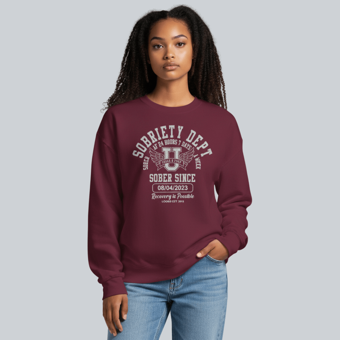 Sobriety Dept Recovery Hoodie graphic detail (view 14)