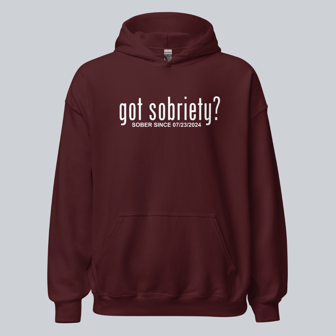 Got Sobriety Recovery Hoodie flat lay styled image (view 23)
