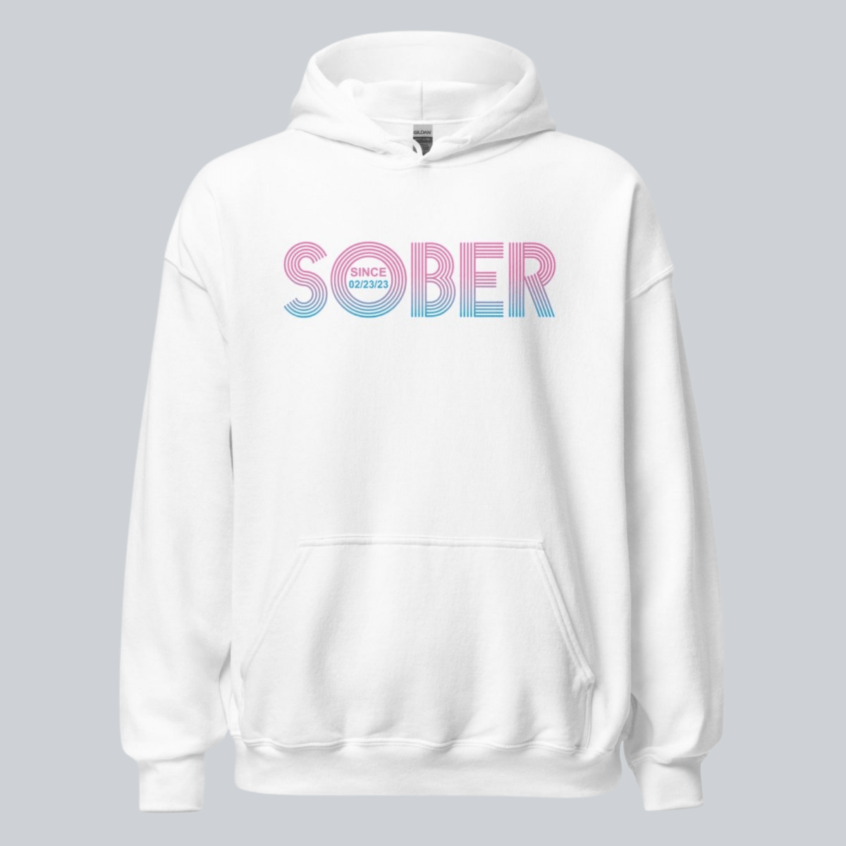 Retro Sobriety Date Recovery Hoodie product photo (view 10)