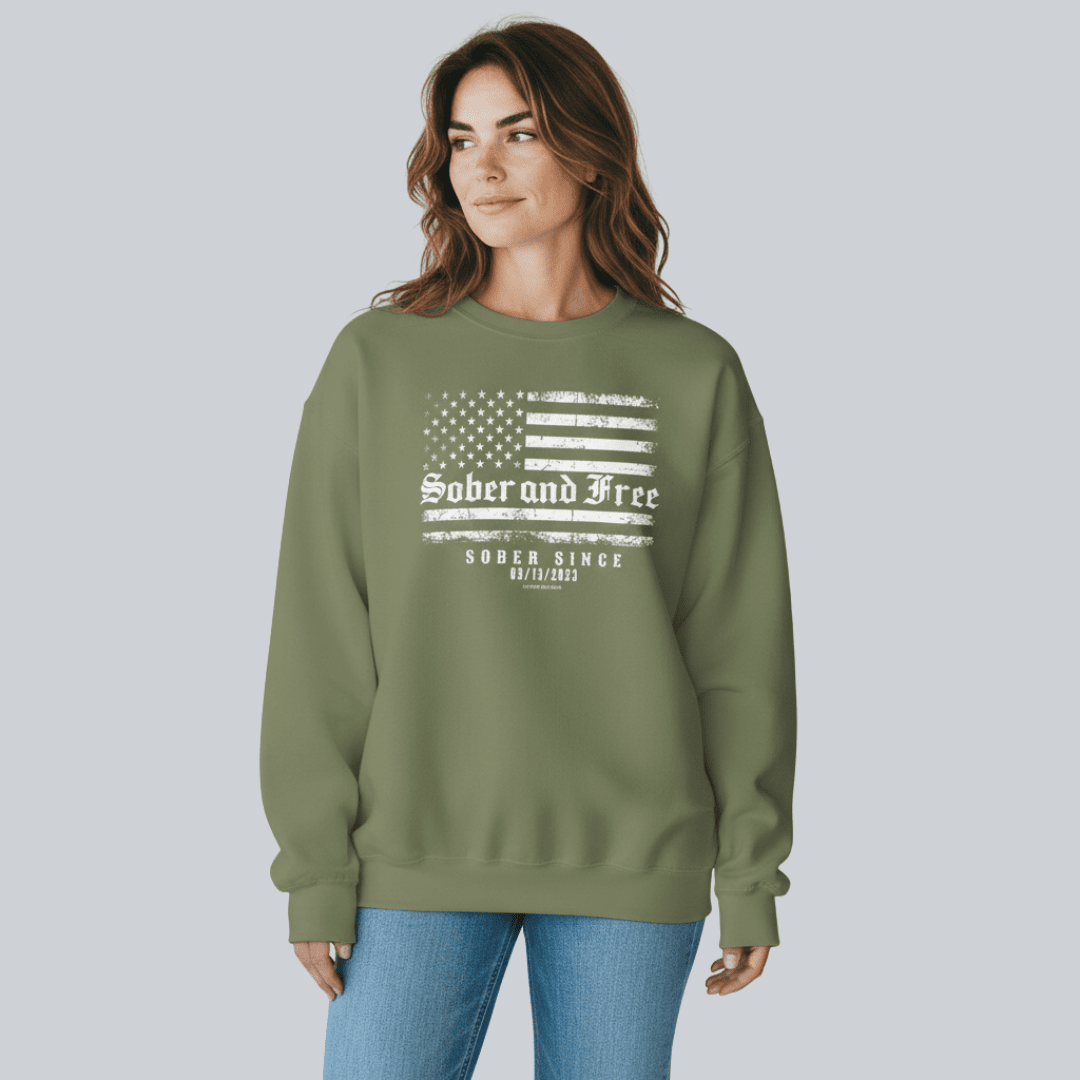 Sober and Free Sobriety Recovery Hoodie graphic detail (view 14)