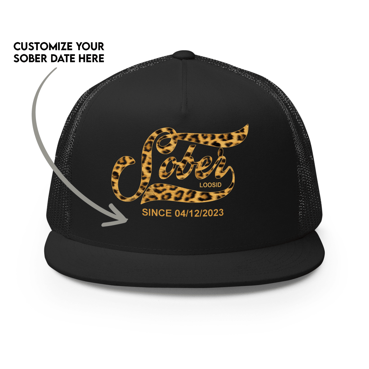 Leopard Sober Since Printed Sober Hat close-up view (view 2)