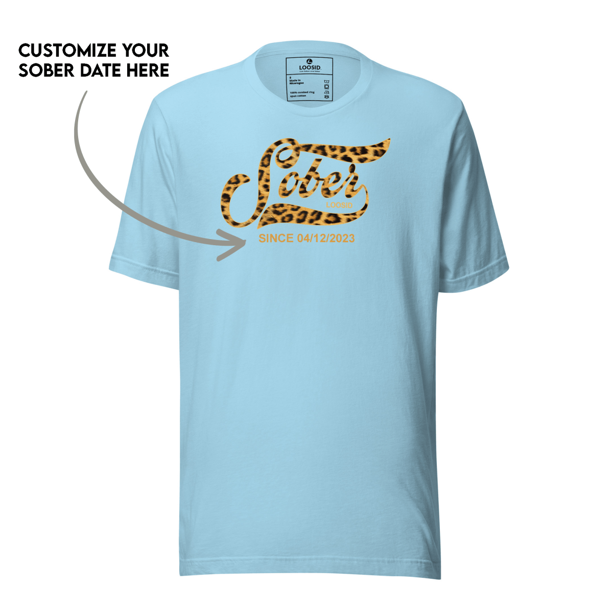 Leopard Sober Since Sober T Shirt packaging detail (view 8)