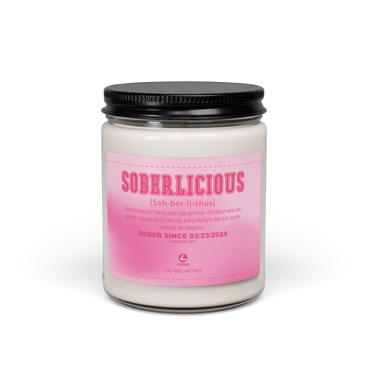 Soberlicious Scented Soy Sobriety Candle close-up view (view 2)