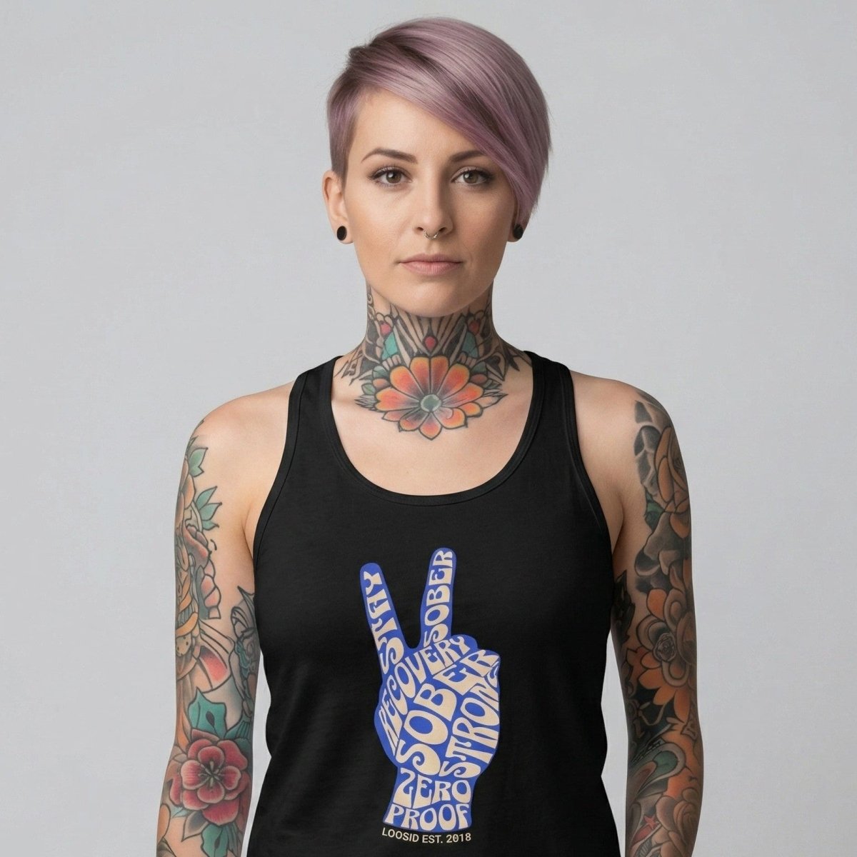 Peace & Sober Sober Tank Top side view (view 6)