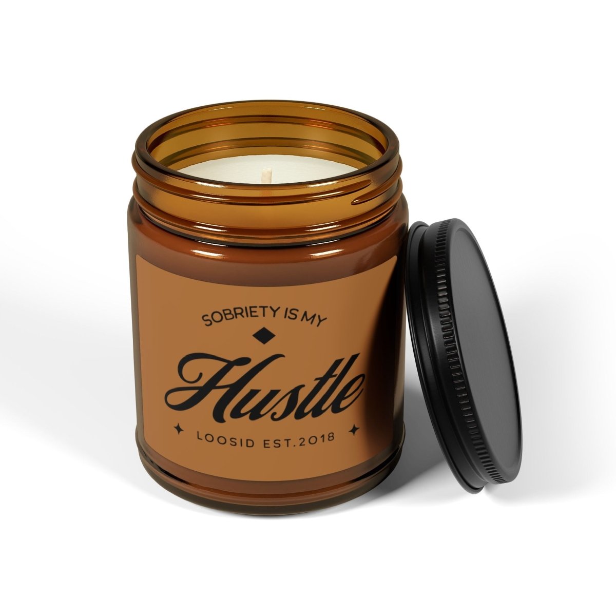 Sobriety is My Hustle Sobriety Sobriety Candle flat lay styled image (view 3)