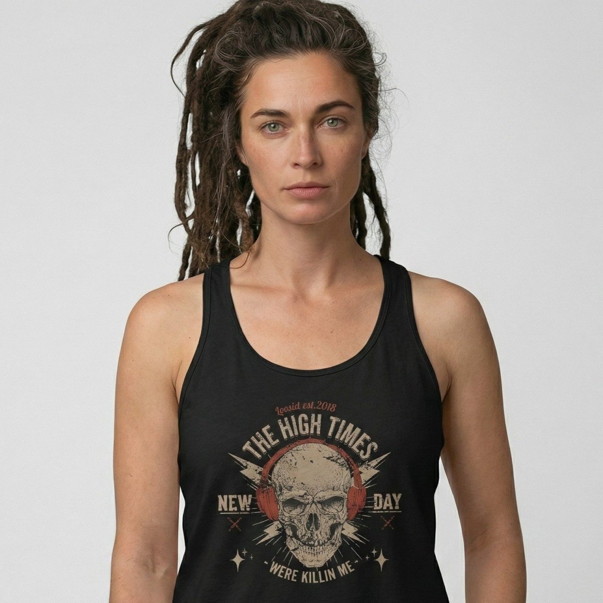 High Times Were Killing Me Sober Tank Top close-up view (view 2)