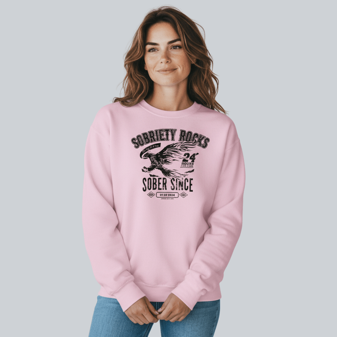Sober Since Recovery Hoodie close-up view (view 32)