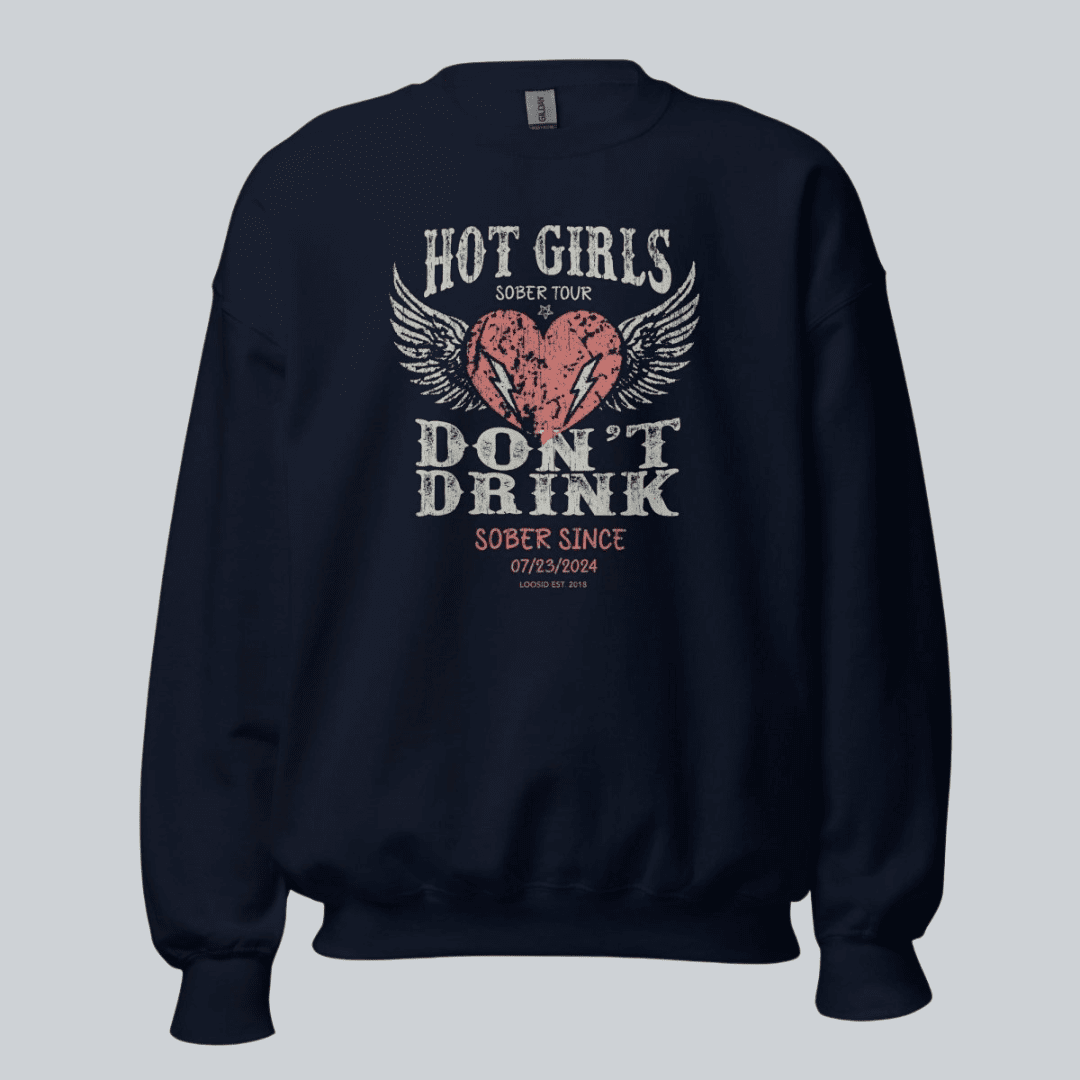 Hot Girls Sobriety Recovery Hoodie back view (view 7)