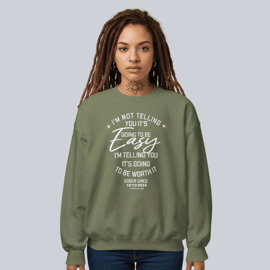 I'm Not Telling Sobriety Recovery Hoodie back view (view 17)