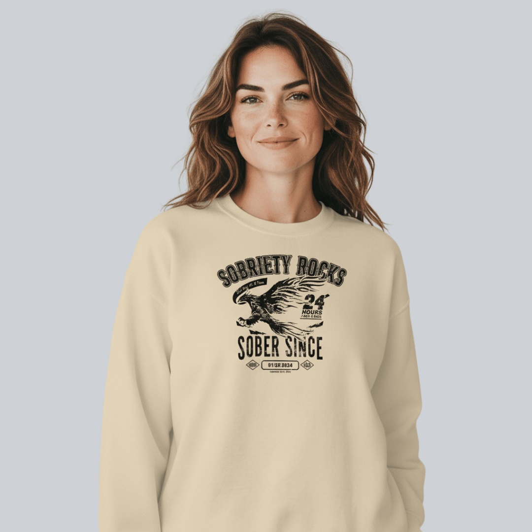 Sober Since Recovery Hoodie close-up view (view 22)