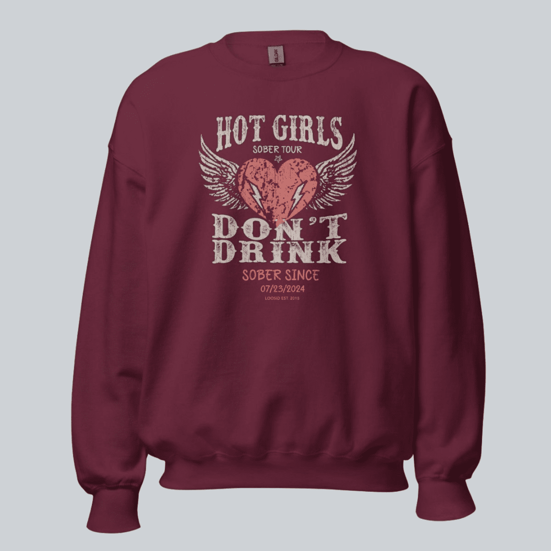 Hot Girls Sobriety Recovery Hoodie side view (view 16)