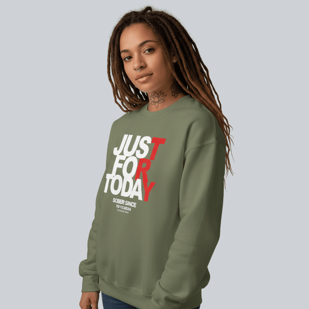 Just Try For Today Sobriety Recovery Hoodie side view (view 26)
