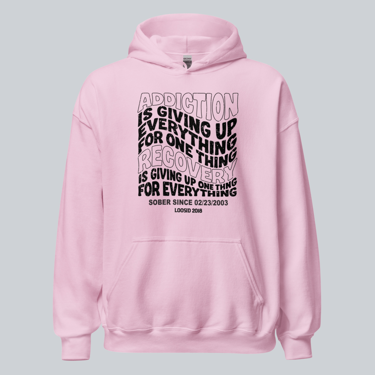 Addiction is Giving up Recovery Hoodie featuring the design (view 21)