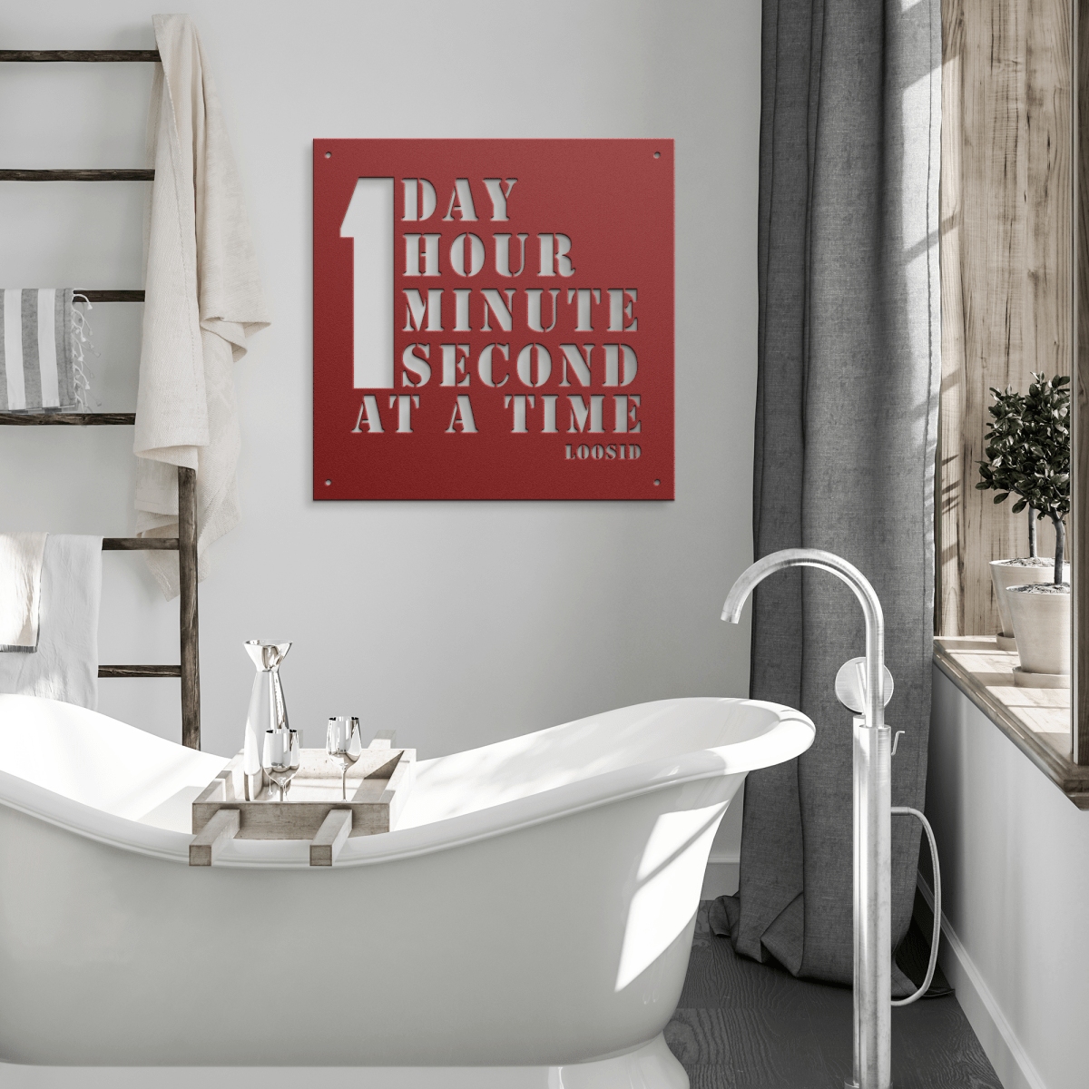 24 Hours Die Cut Metal Sign for Recovery Walls Sobriety Art lifestyle view (view 5)