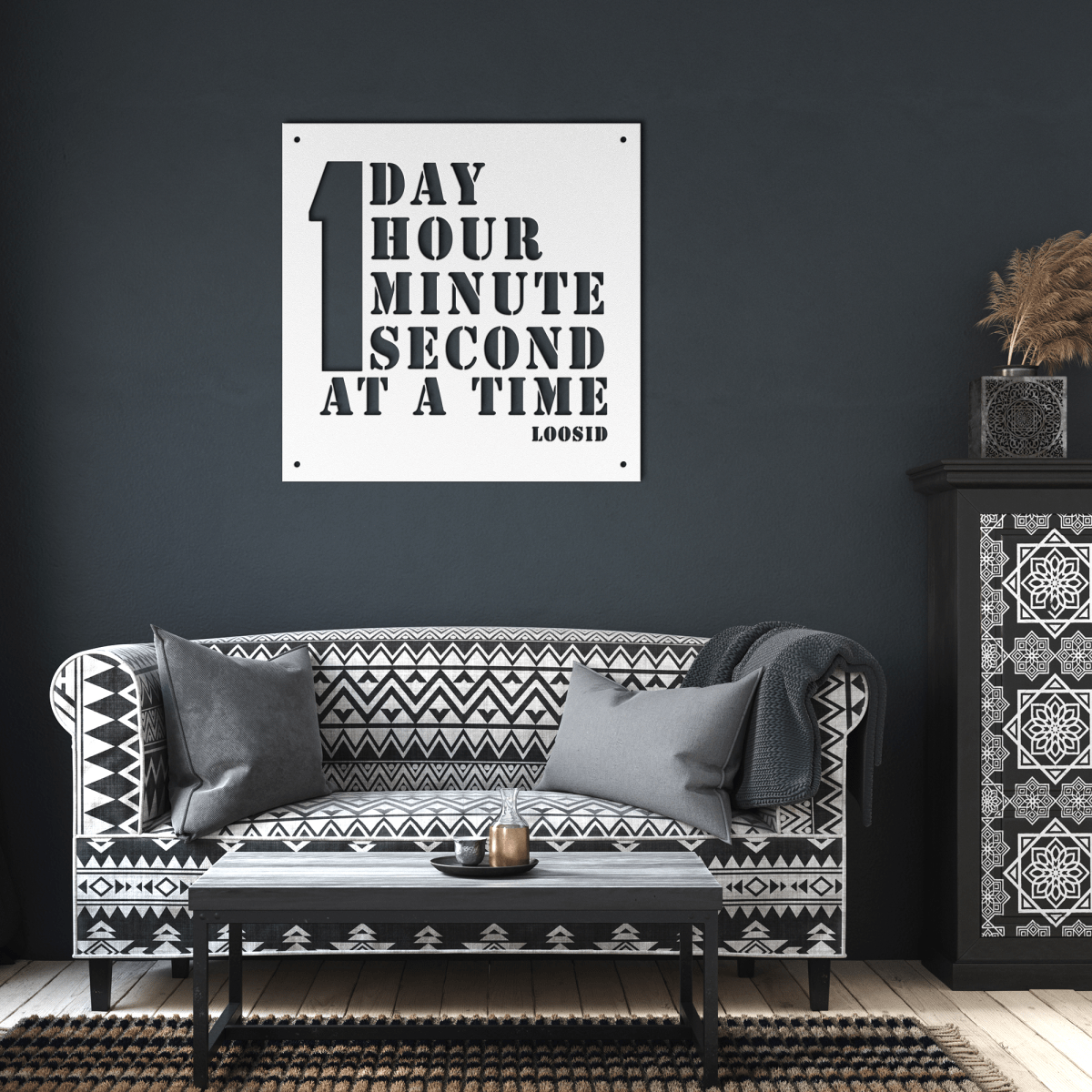 24 Hours Die Cut Metal Sign for Recovery Walls Sobriety Art back view (view 7)