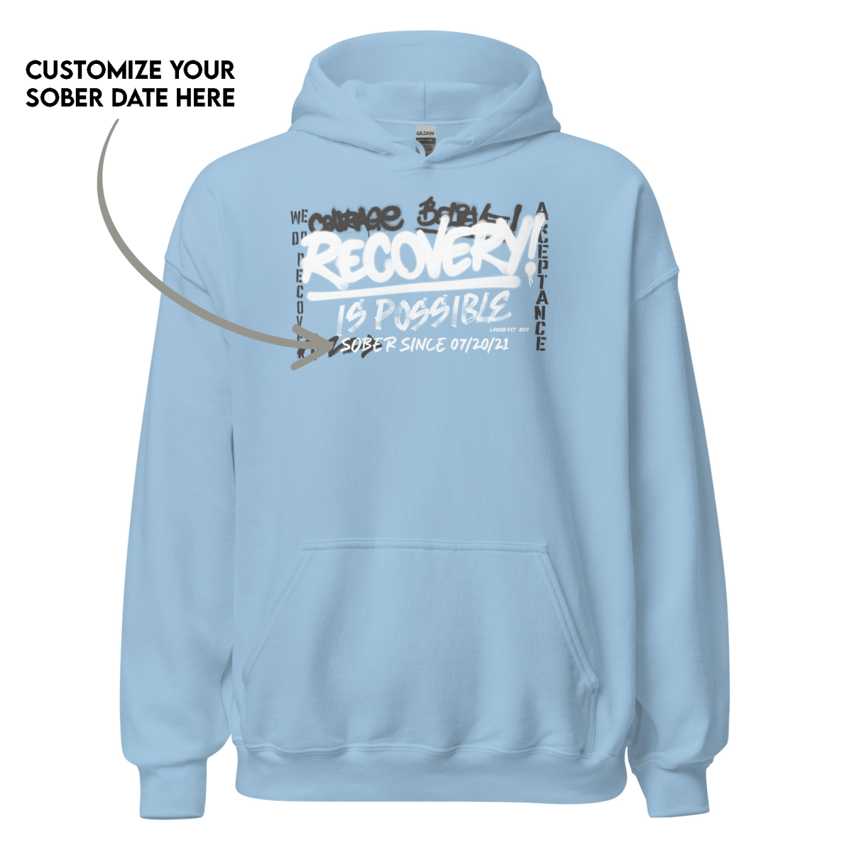 Recovery Is Possible for Women Recovery Hoodie fit detail (view 19)