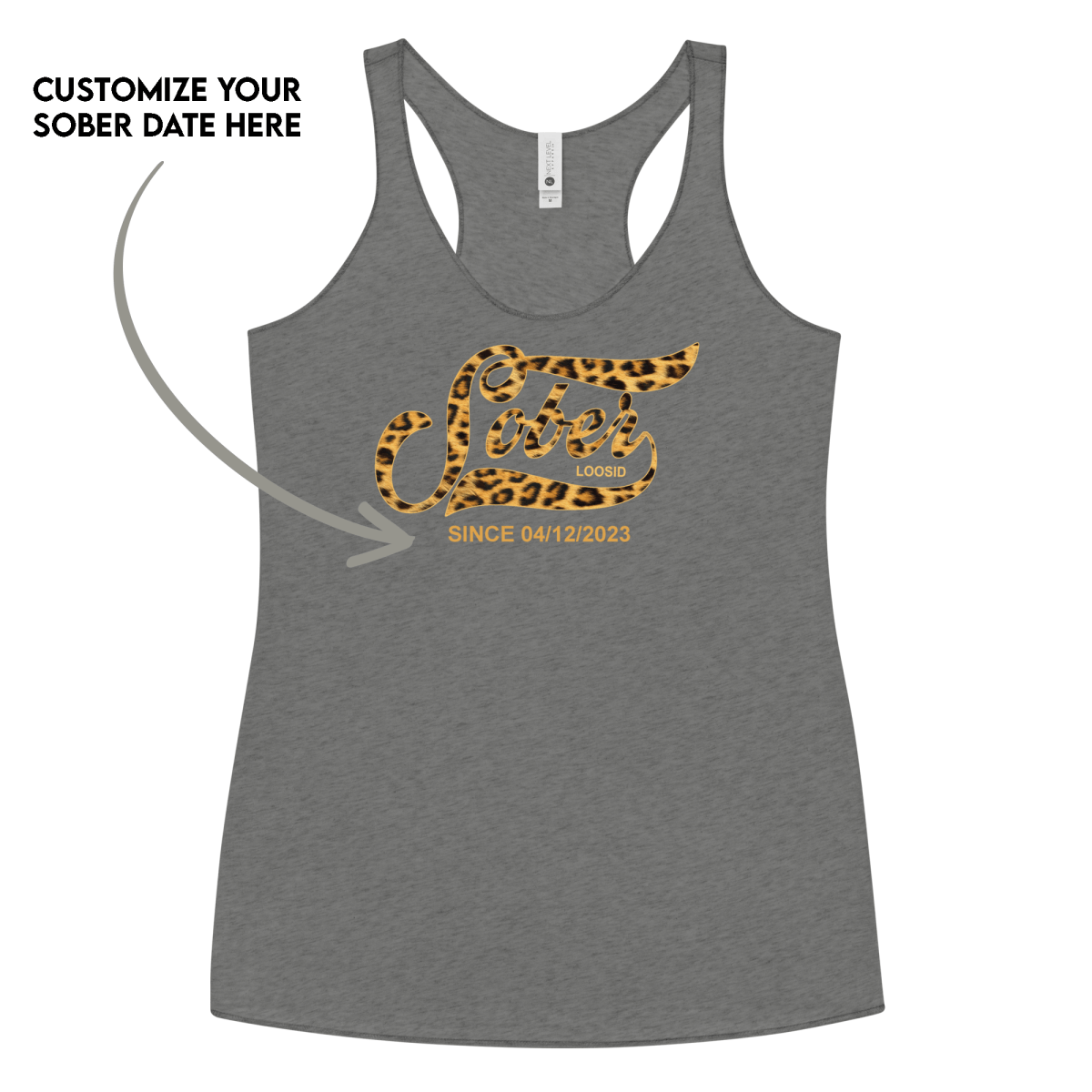 Leopard Sober Since Sober Tank Top packaging detail (view 8)