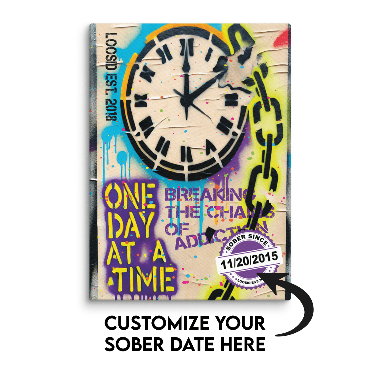 One Day At a Time Sobriety Art graphic detail (view 4)