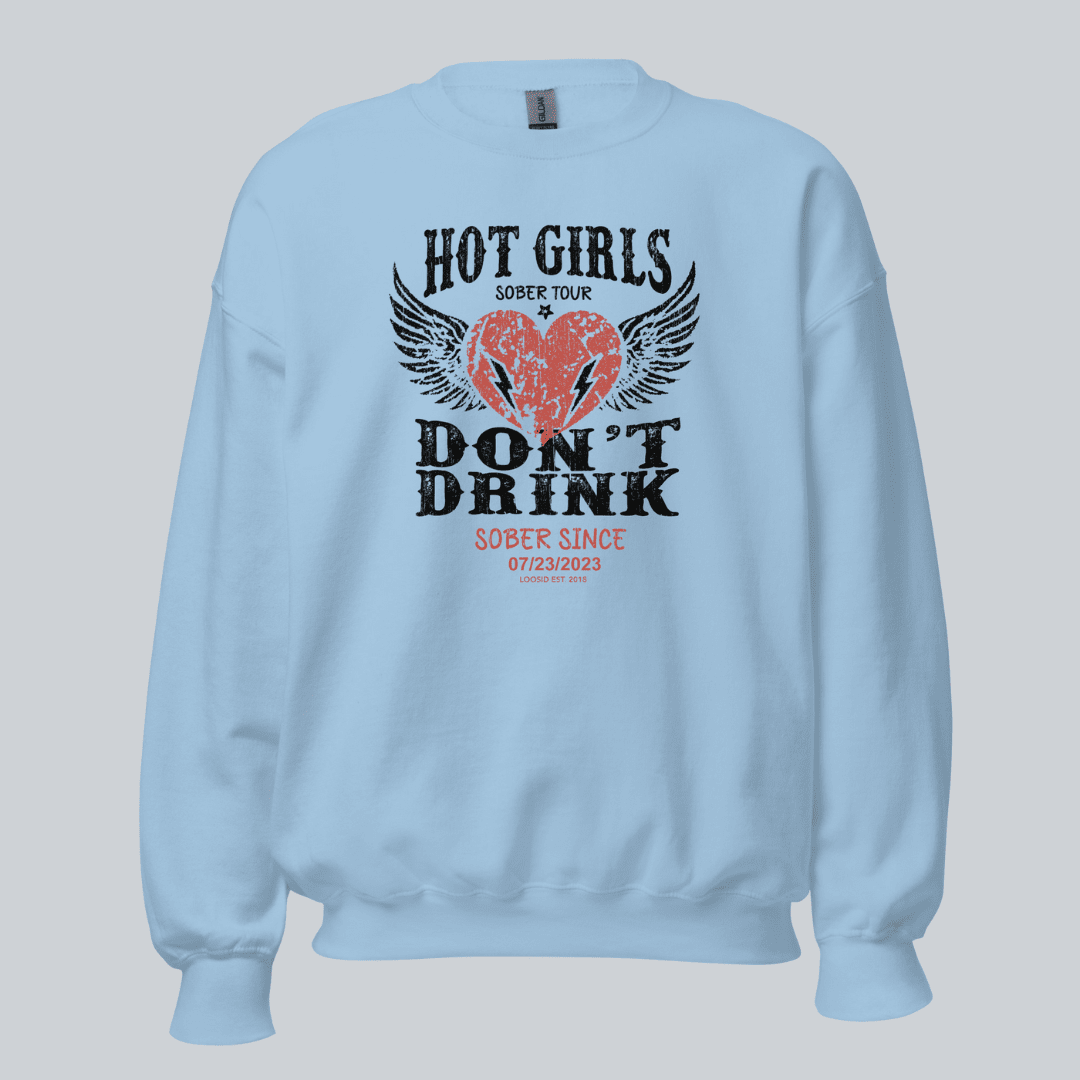 Hot Girls Sobriety Recovery Hoodie close-up view (view 22)