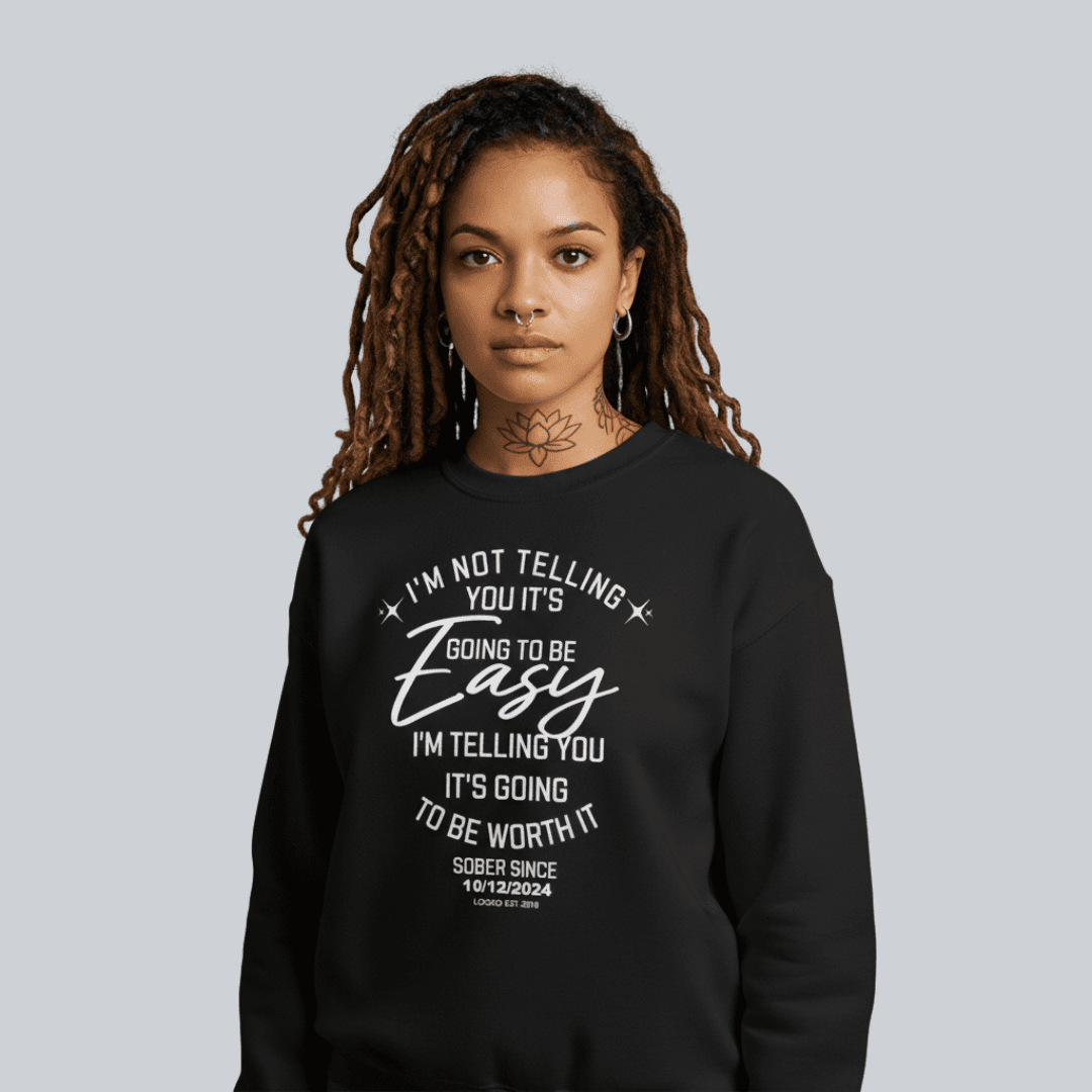 I'm Not Telling Sobriety Recovery Hoodie side view (view 6)