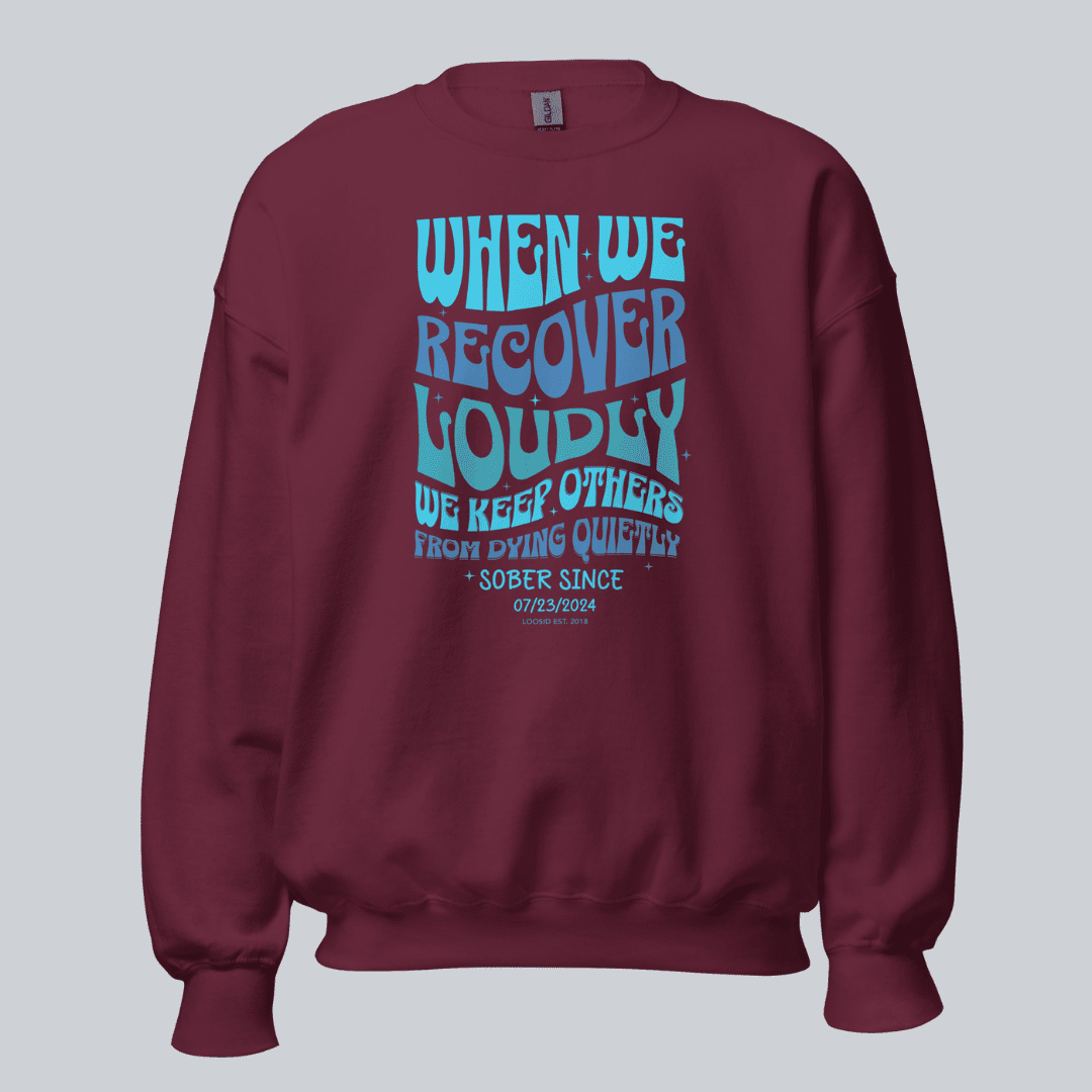 When We Recover Loudly Recovery Hoodie flat lay styled image (view 13)