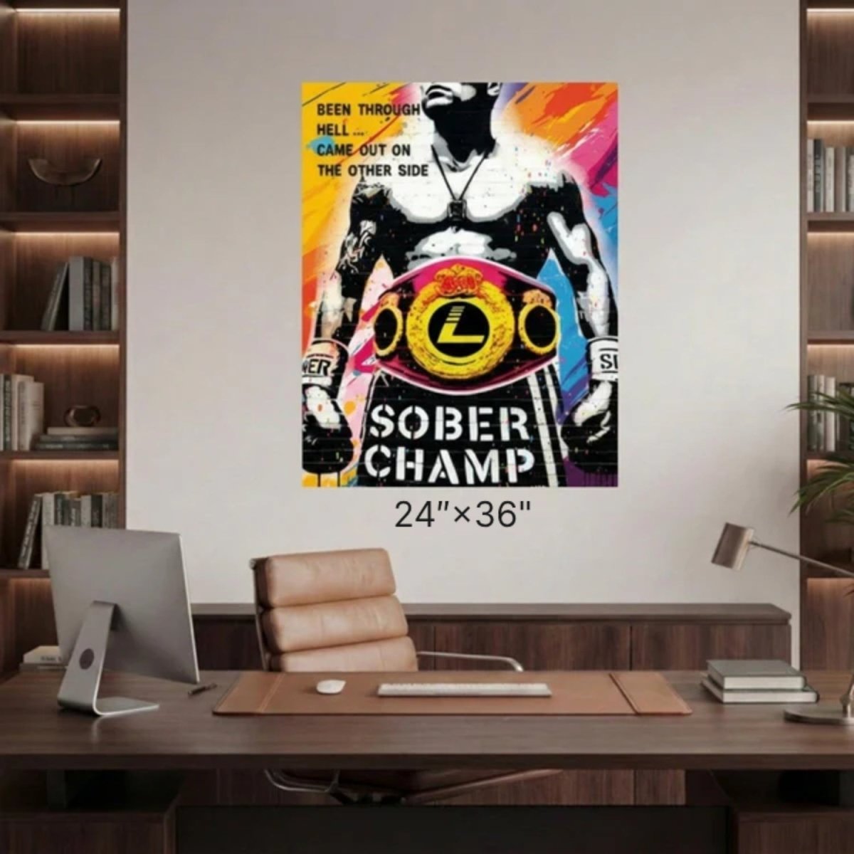 Loosid Sober Champ Men Sober Sobriety Art featuring the design