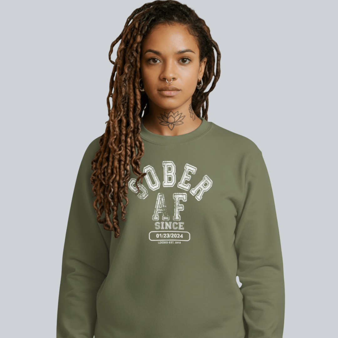 Sober AF Since Recovery Hoodie back view (view 17)