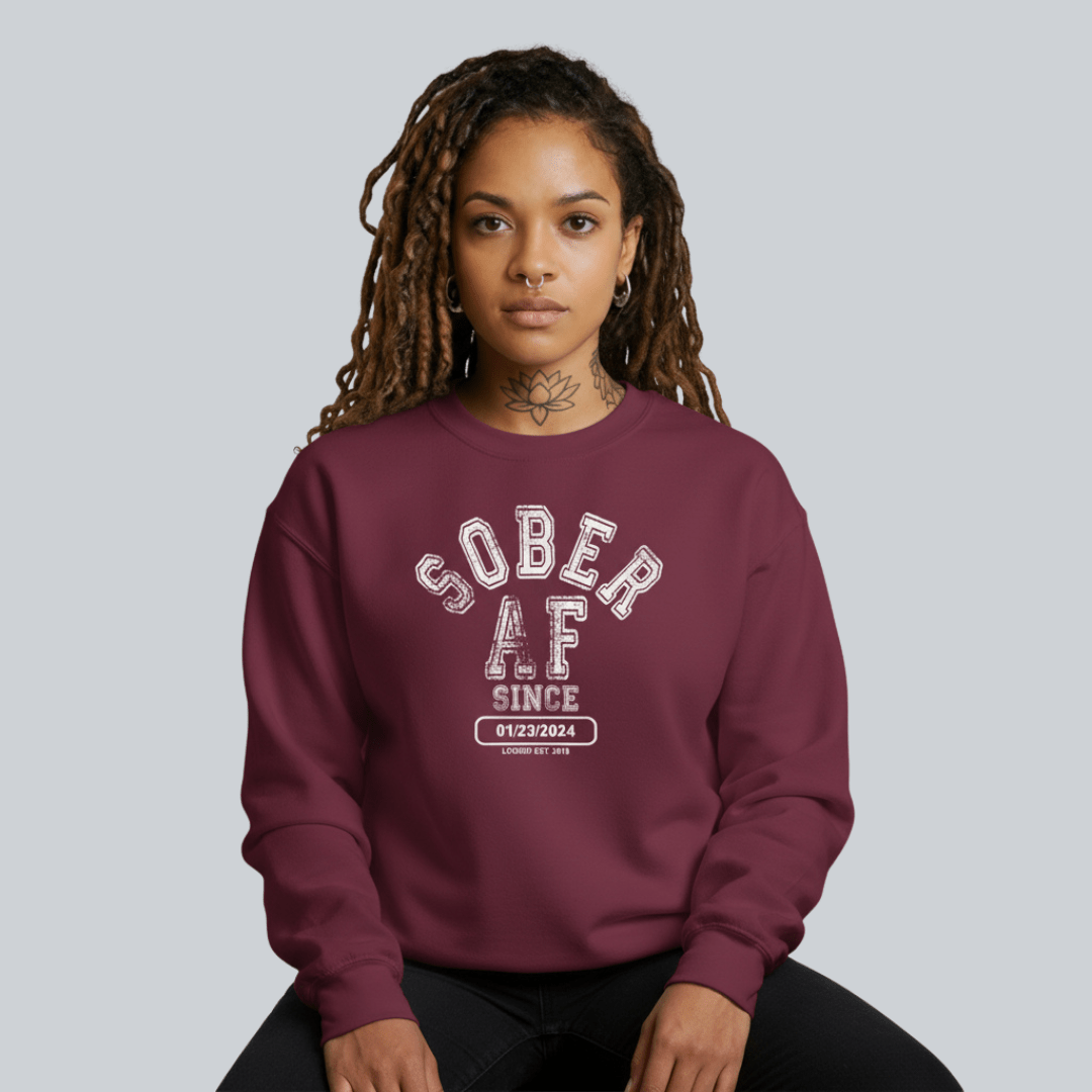 Sober AF Since Recovery Hoodie graphic detail (view 14)