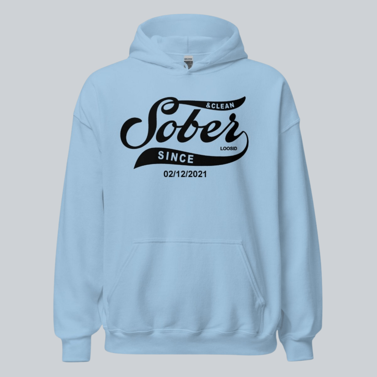 Men Sober Since Recovery Hoodie lifestyle view (view 25)