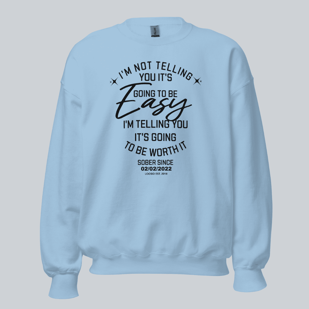 I'm Not Telling Sobriety Recovery Hoodie close-up view (view 22)