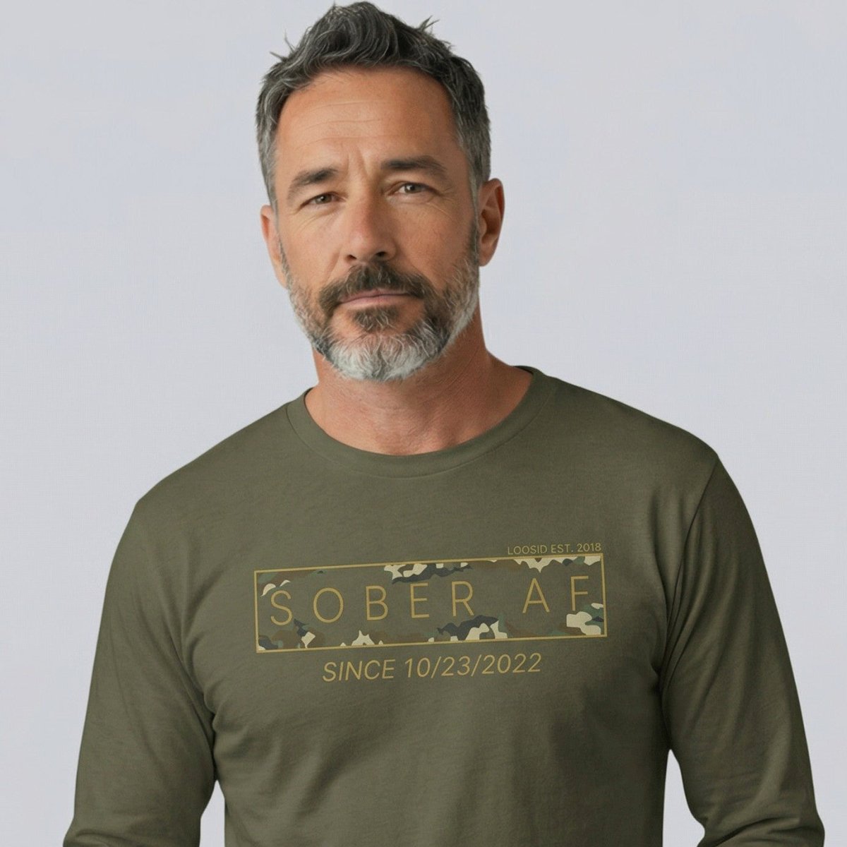 Sober AF Camo Long Sleeve Sober T Shirt side view (view 16)