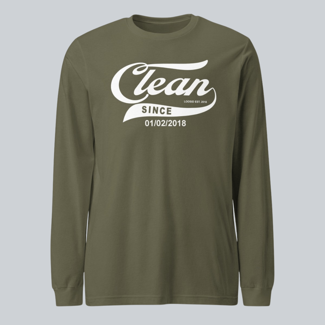 Clean Since Long Sleeve Sober T Shirt lifestyle view (view 15)