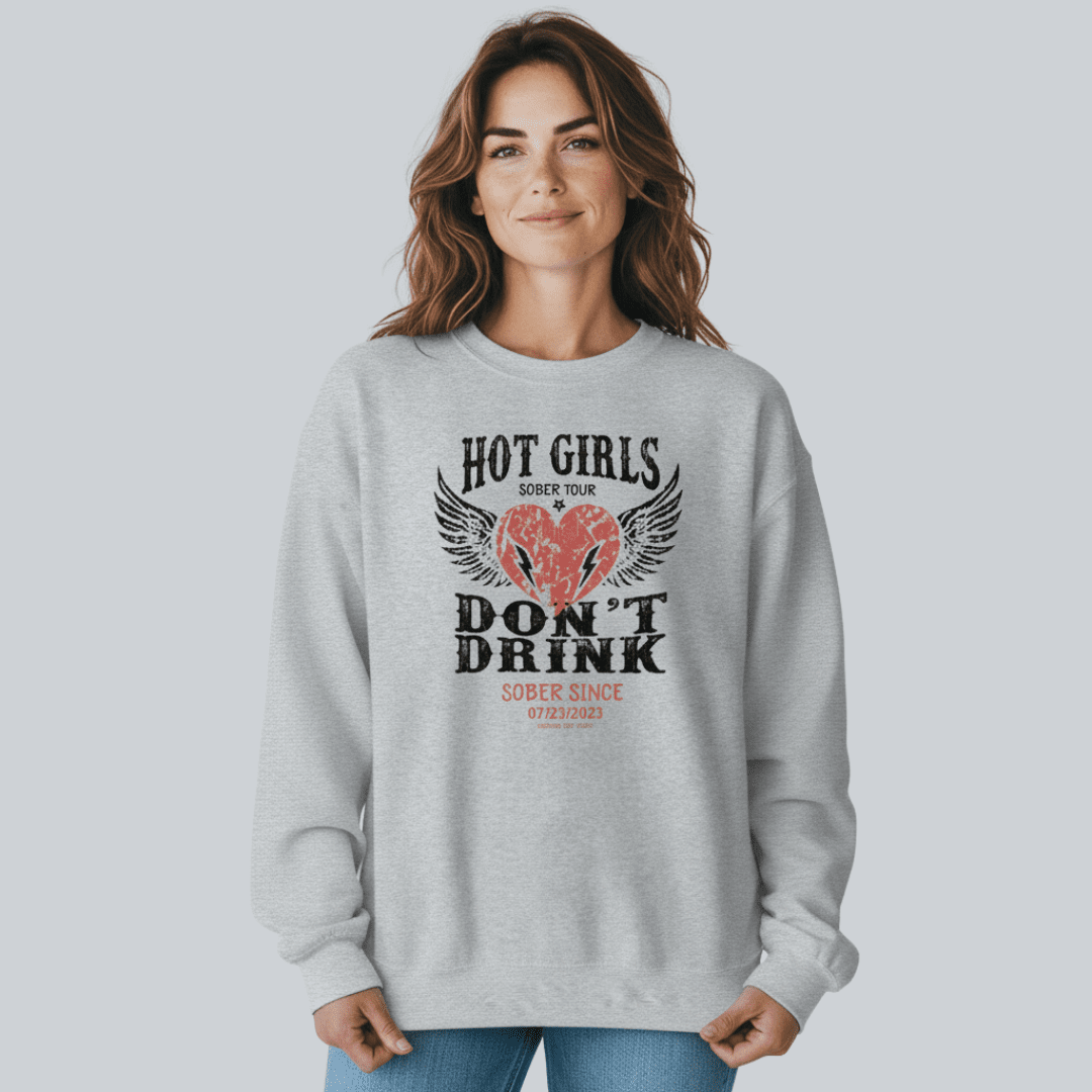 Hot Girls Sobriety Recovery Hoodie featuring the design (view 11)