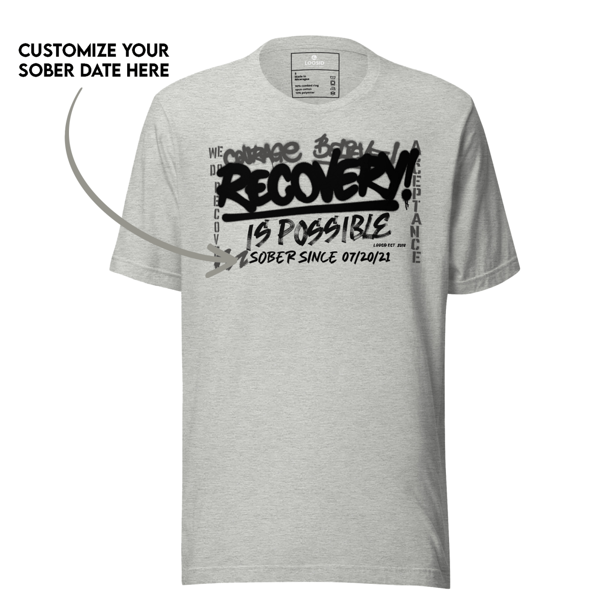 Recovery Is Possible Sober T Shirt featuring the design (view 11)