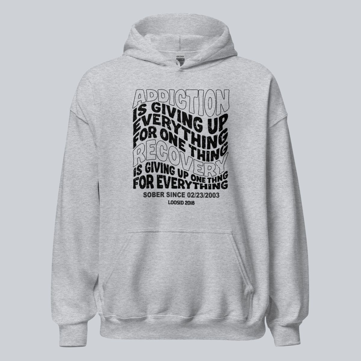 Addiction is Giving up Recovery Hoodie featuring the design (view 11)