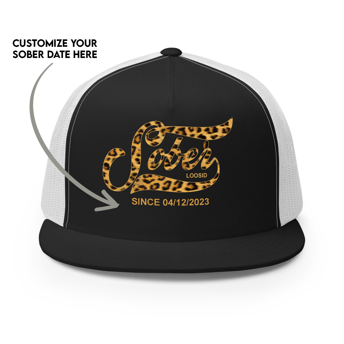 Leopard Sober Since Printed Sober Hat lifestyle view (view 5)