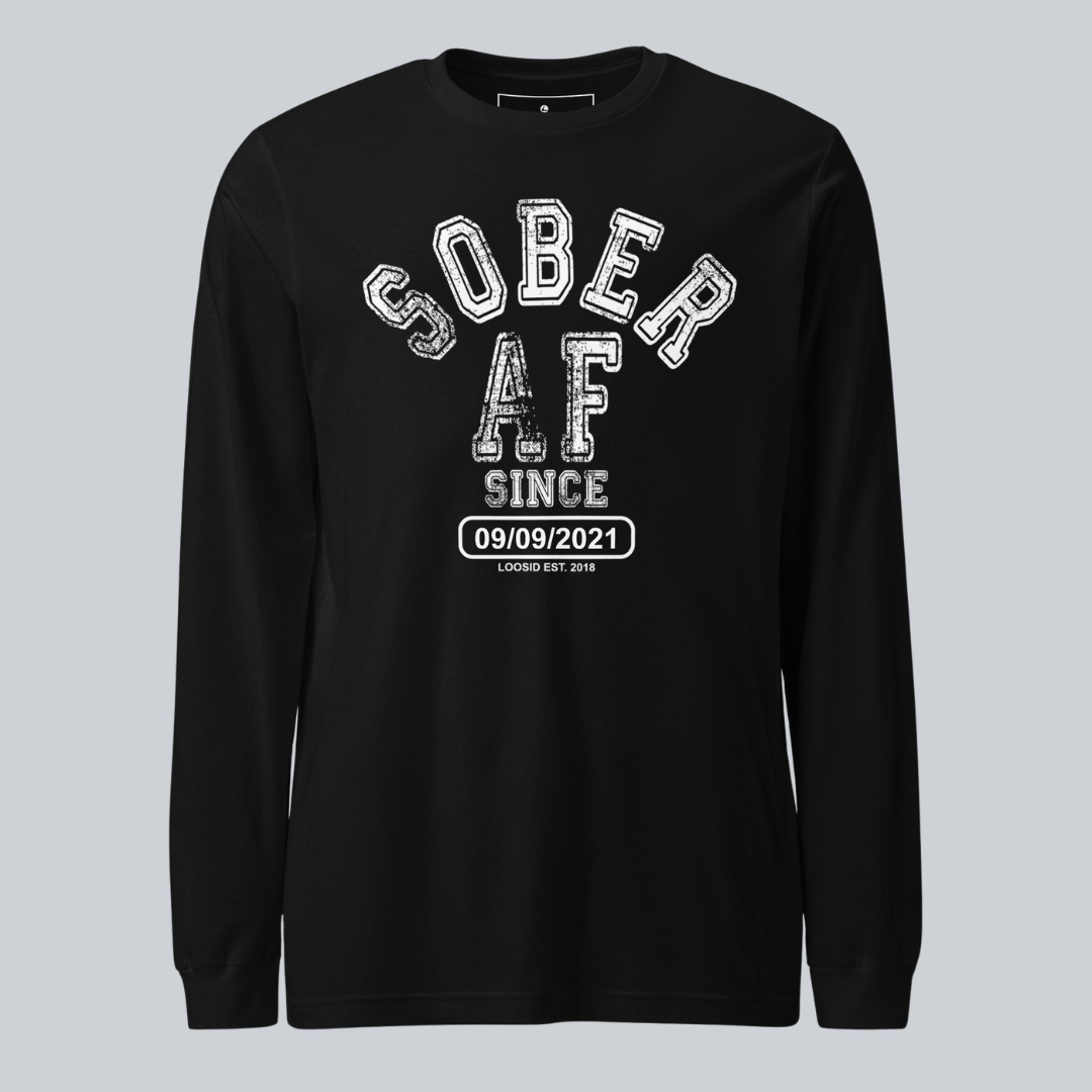 Sober AF Since Long Sleeve Sober T Shirt graphic detail (view 4)