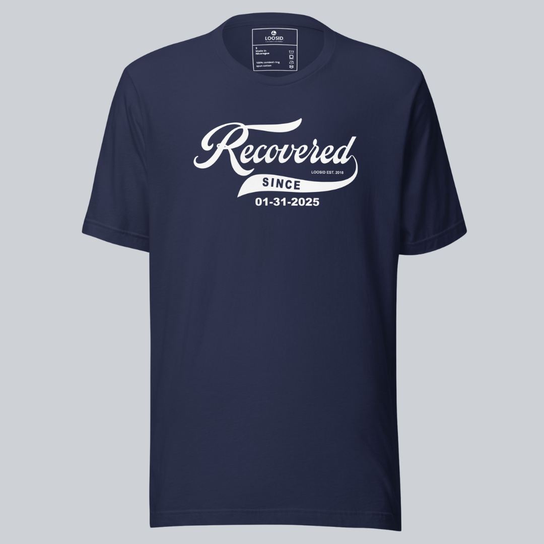 Recovered Since Sober T Shirt side view (view 6)