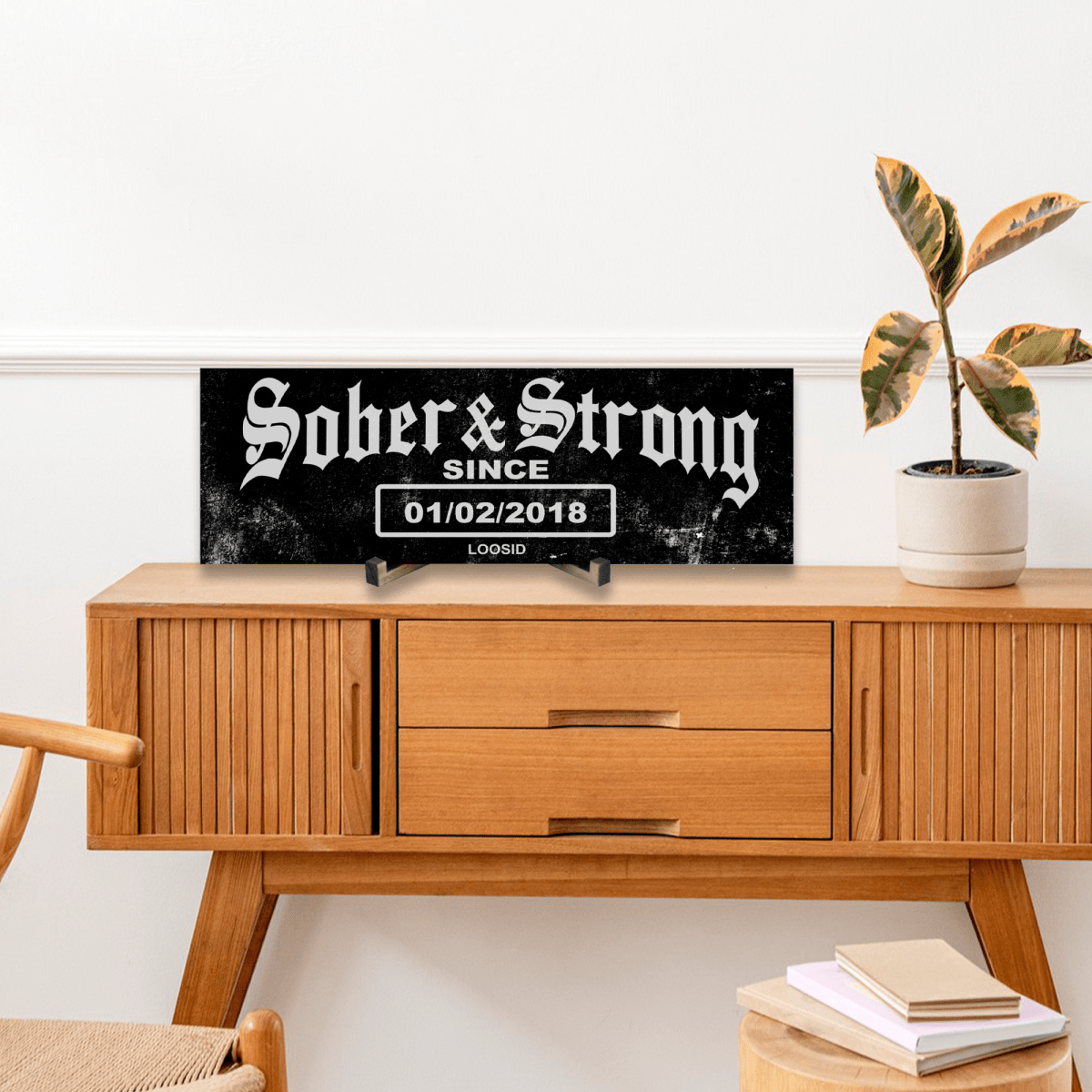 Sober & Strong Printed Composite White Sobriety Art close-up view (view 2)
